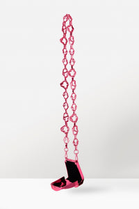 Coin Purse with Custom Wavy Chain in Magenta