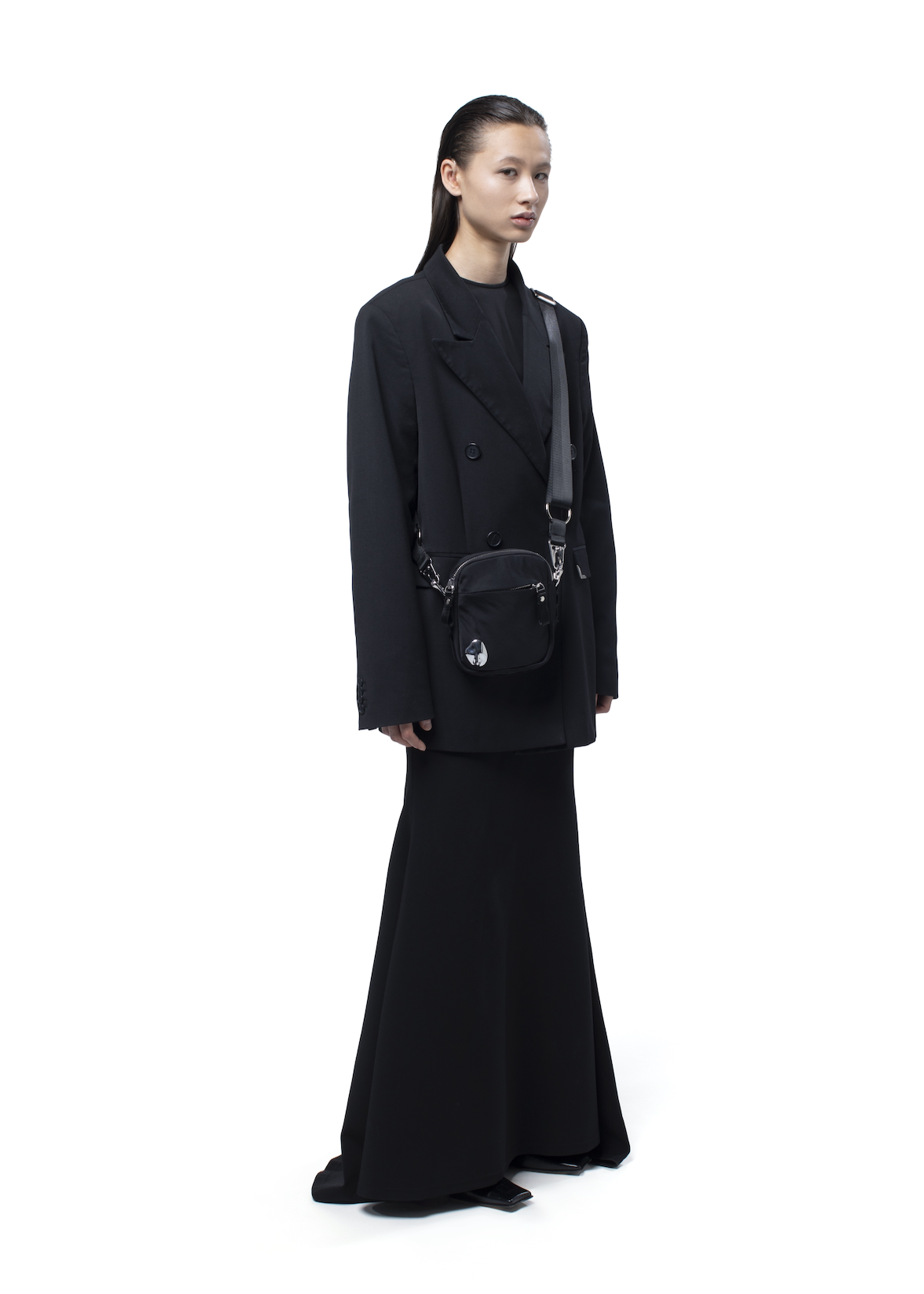 Factory Bag Small in Black and Chrome