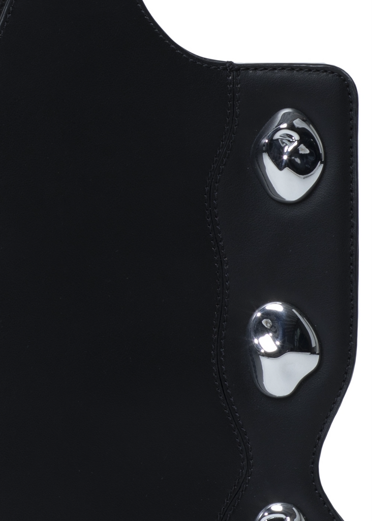 Side Stone Tote in Black and Chrome - Image 2