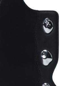 Side Stone Tote in Black and Chrome