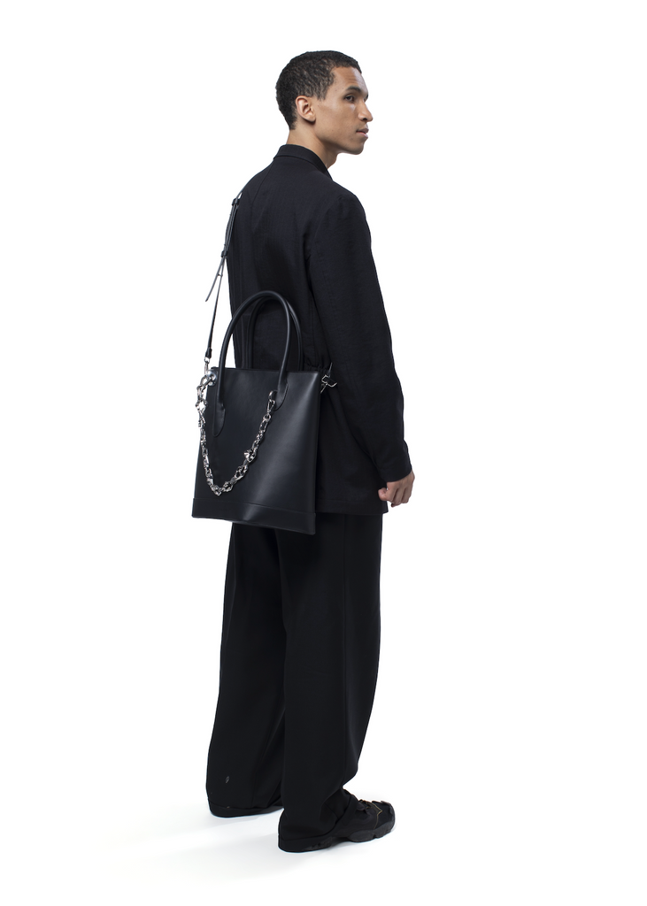 Noona Tote Tall in Black and Chrome