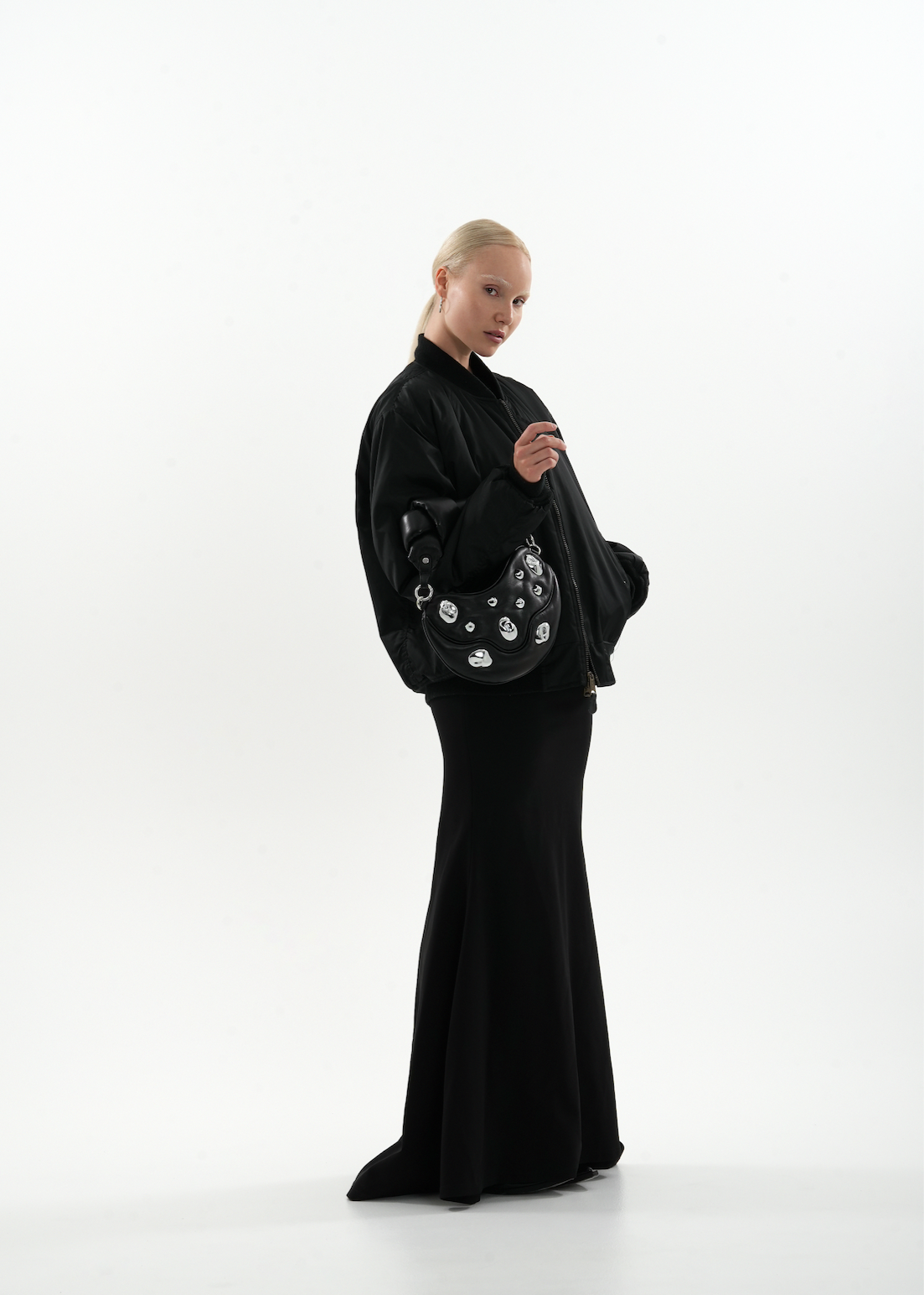 Puffer Cloud Small in Black and Chrome