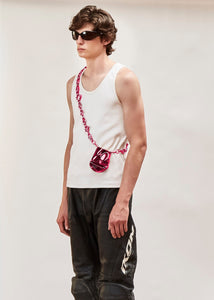 Coin Purse with Custom Wavy Chain in Magenta