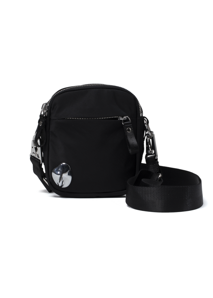 Factory Bag Small in Black and Chrome