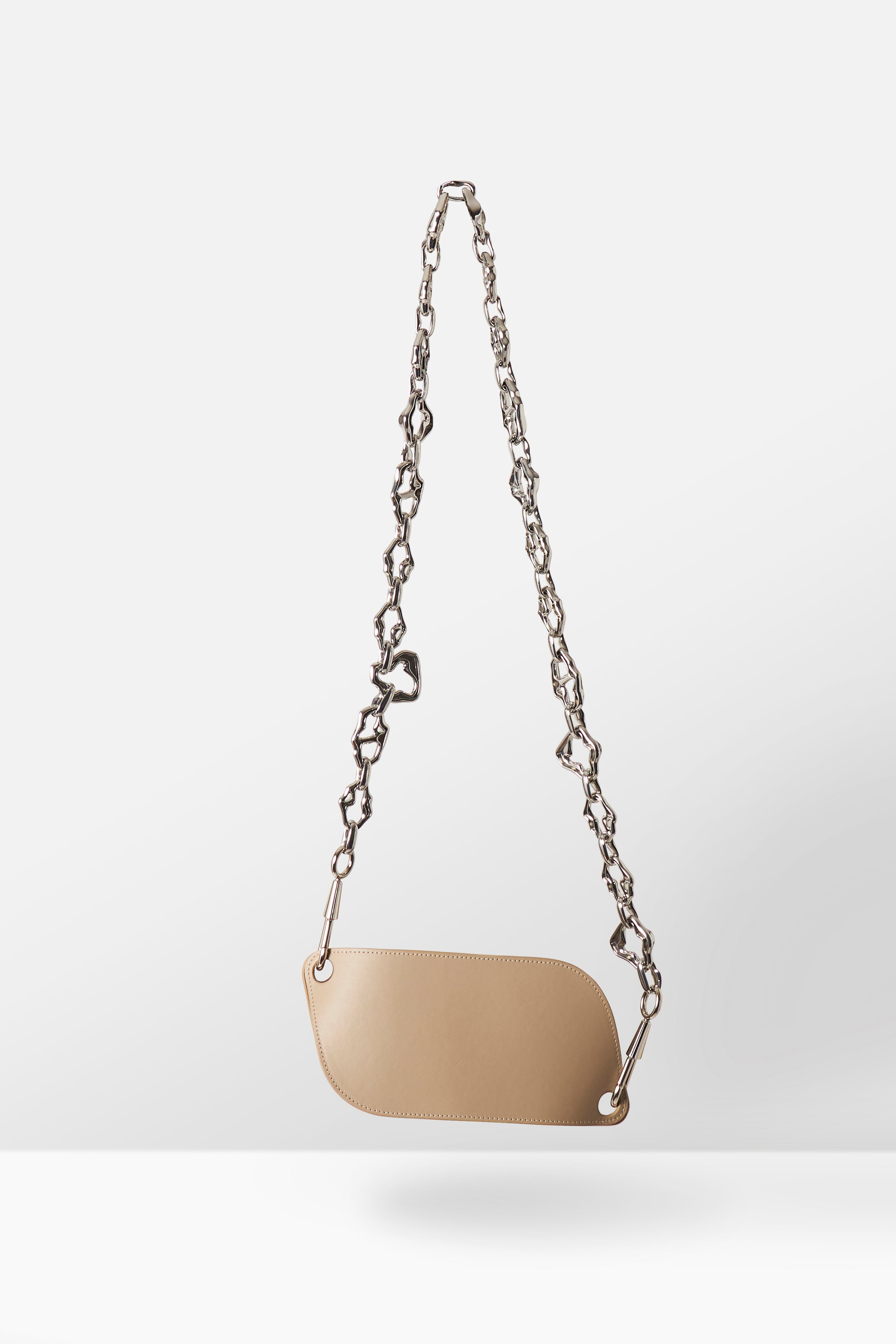 Leather Cross Body Bag in Taupe